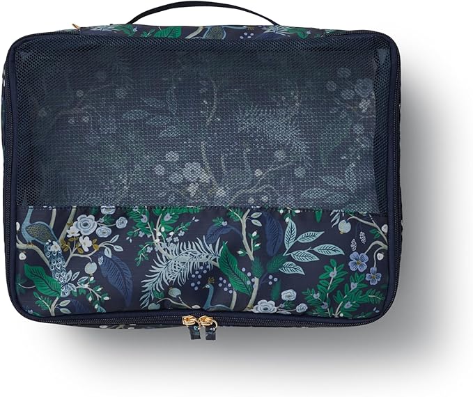 RIFLE PAPER CO. Soft Sided Packing Cubes Set of 3 (Includes 3 Different Sizes and a Laundry Bag, Travel Must Have Accessory, Stylized Pattern), Peacock - Image 3