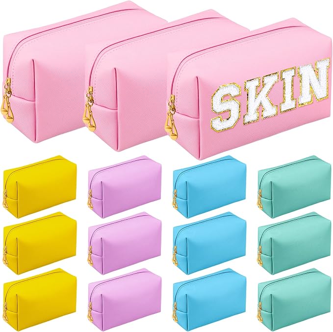 Kigeli Aesthetic Makeup Bags PU Leather Cosmetic Pouches Waterproof Plain Toiletry Bags Makeup Pouches Bulk for Women Party Gift Travel Storage Organizer(Macaron,7.1 x 2.8 x 4.3 in) by Kigeli