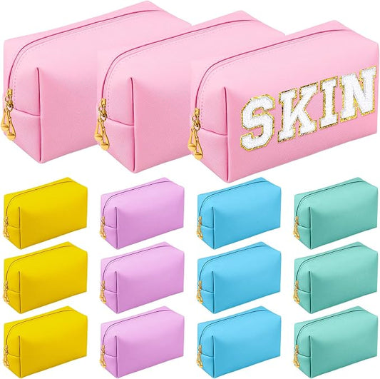 Kigeli Aesthetic Makeup Bags PU Leather Cosmetic Pouches Waterproof Plain Toiletry Bags Makeup Pouches Bulk for Women Party Gift Travel Storage Organizer(Macaron,7.1 x 2.8 x 4.3 in) by Kigeli