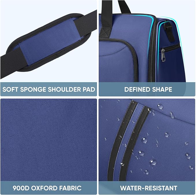 BALEINE Travel Garment Bag, Travel Suit Bag for Men, Water Resistant Carry on Garment Bag for Hanging Clothes, Garment Duffel Bag for Travel Business (Navy-Convertible) - Image 7