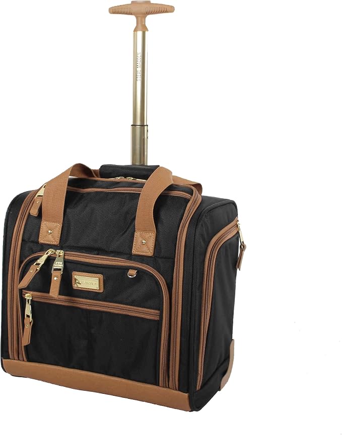 Steve Madden Designer Luggage Collection - 3 Piece Softside Expandable Lightweight Spinner Suitcase Set - Travel Set Includes an Under Seat Bag, 20-Inch Carry on and 28-Inch Checked Suitcase, Harlo - Image 5