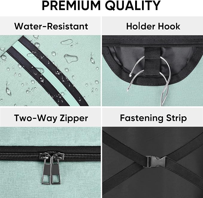 BALEINE Travel Garment Bag, Travel Suit Bag for Men, 42'' Waterproof Carry on Garment Bag for Hanging Clothes, Garment Duffel Bag for Travel Business (Mint Green) - Image 2