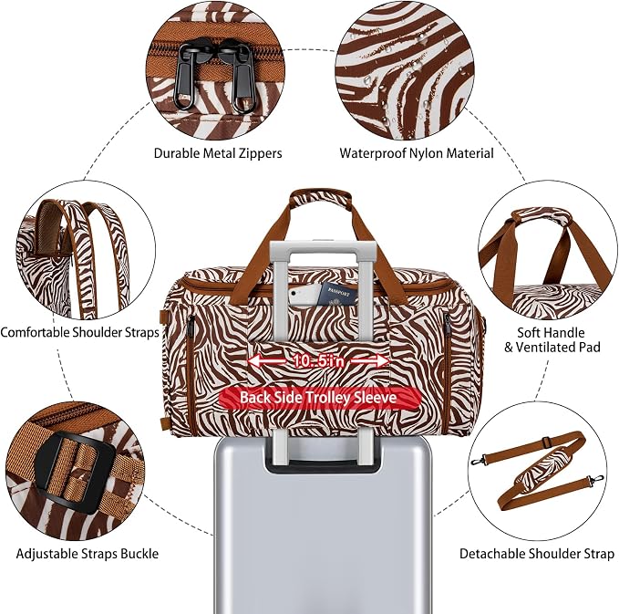 Convertible Garment Bags for Travel - Carry on Garment Duffle Bag with Backpack Straps for Men Women, 4 in 1 Large Travel Duffel Bags with Shoes Compartment Hanging Suit Dress Weekender Bag 3pcs Set - Image 4