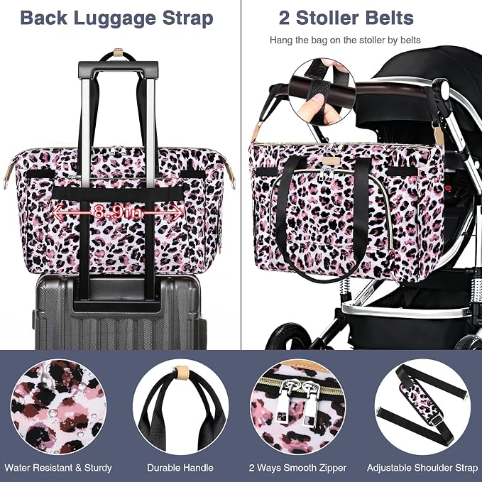 ITIEZY Diaper Bag Tote for Baby - Large Mommy Bag with Portable Changing Pad Pacifier Case, Hospital Bags Travel Baby Bag - Image 6