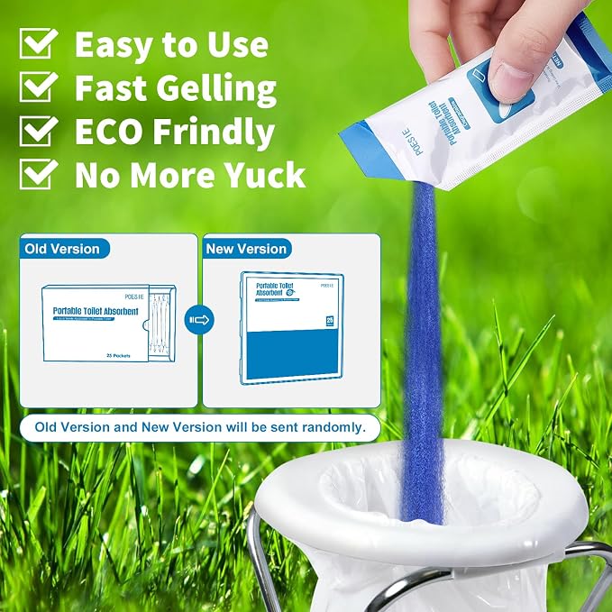 Poesie Poo Absorbent Gel Powder for Portable Toilet Camping Hiking Outdoor Portable Potty Resolution - Image 2