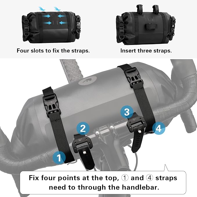Rhinowalk 2PC Bike Handlebar Bag Set Waterproof Bicycle Front Tube Bag Large Capacity Storage Bag Shoulder Bag - Image 5