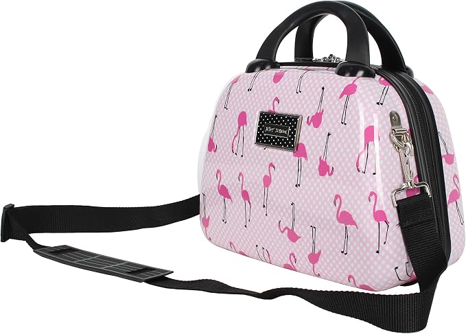 Betsey Johnson Hardside Cosmetic Case - Lightweight Small Size Hardshell Travel Hand Makeup Bag - Adjustable Shoulder Strap - Bag for Women and Girls - Multi-Functional Case - Image 2