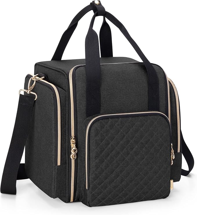 LUXJA Travel Makeup Bag with 4 Inner Removable Makeup Cases, Black | Large Cosmetic Bag with Multiple Storage Sections, Detachable Shoulder Strap, Trolley Sleeve, Transparent Cover - Image 7