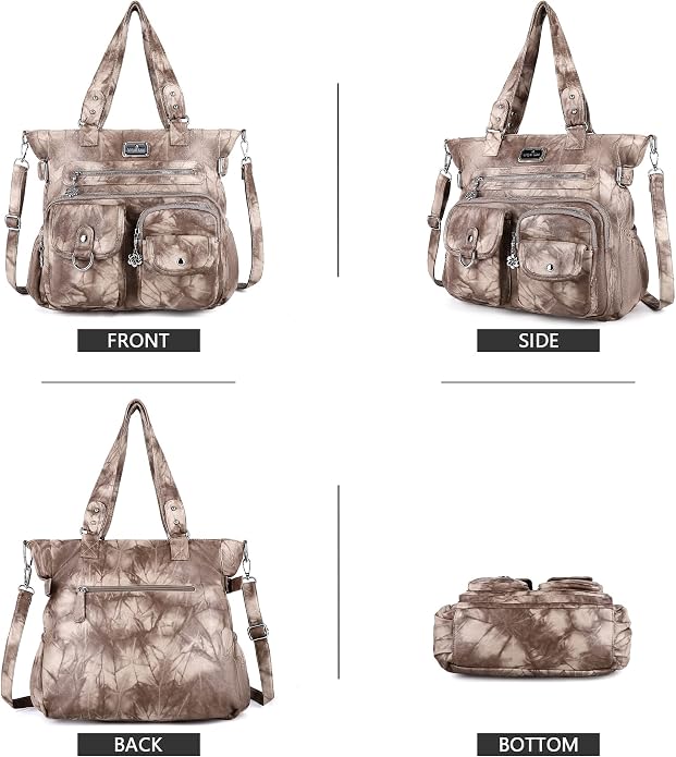 Angelkiss Purses Handbags for Women PU Tote Satchel Bags for Women Pockets Shoulder Bags… | PU - Image 3