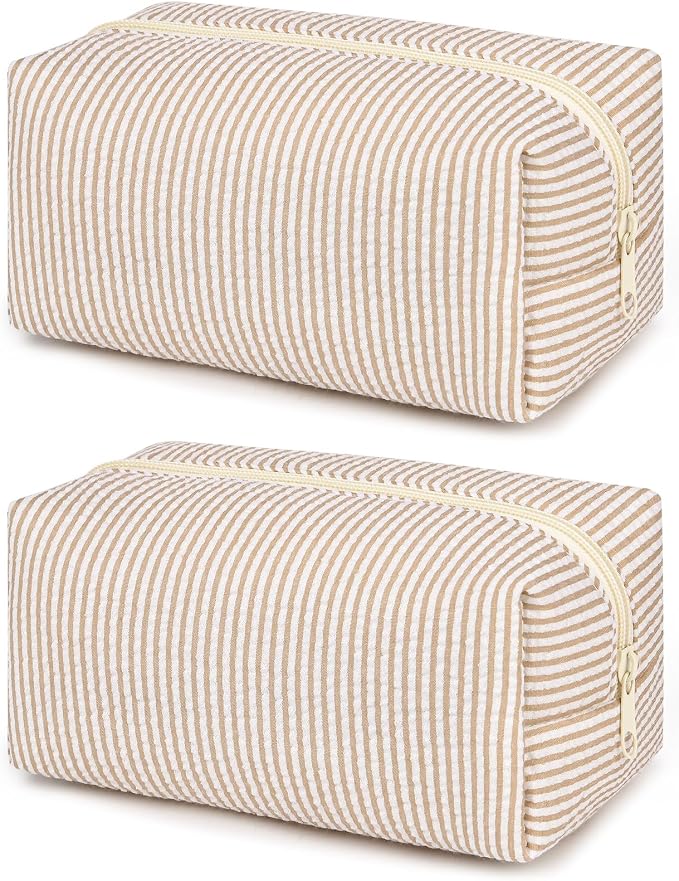 SOIDRAM 2 Pack Makeup Bag for Women, Brown Makeup Pouch Small Cosmetic Bag Travel Toiletry Organizer for Skincare, Brushes & Essentials - Image 7