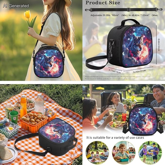 Resourceful Wolf 4pcs Backpack Set for Boys 17 Inch Student School Bag and Lunch Bag Pencil Case Water Bottle Cover for Ages 6-10 Elementary Preschool Kindergarten Primary Gifts Travel - Image 4