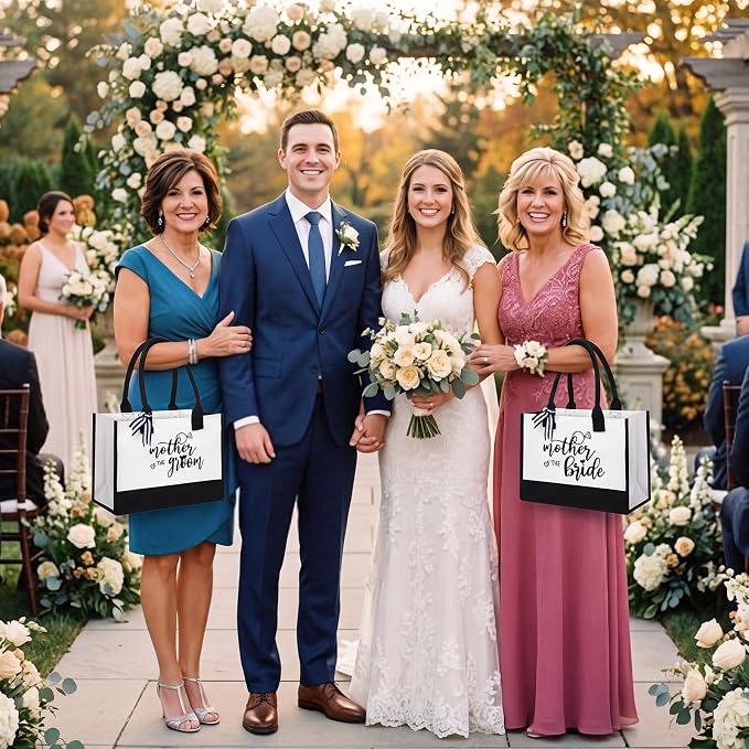 Sweetude 20 Pcs Bride Canvas Tote Bag Bulk with Makeup Bags Gifts for Bride Bridesmaid Tribe Wedding Engagement Bridal Shower - Image 2