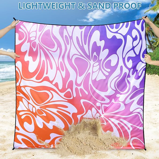 WIWIGO Beach Blanket Waterproof Sandproof Beach Mat 79" X 83"/10'x9'for 2-8 Adults Quick Drying Outdoor Picnic Mat Beach Accessories for Travel, Camping, Hiking - Image 3
