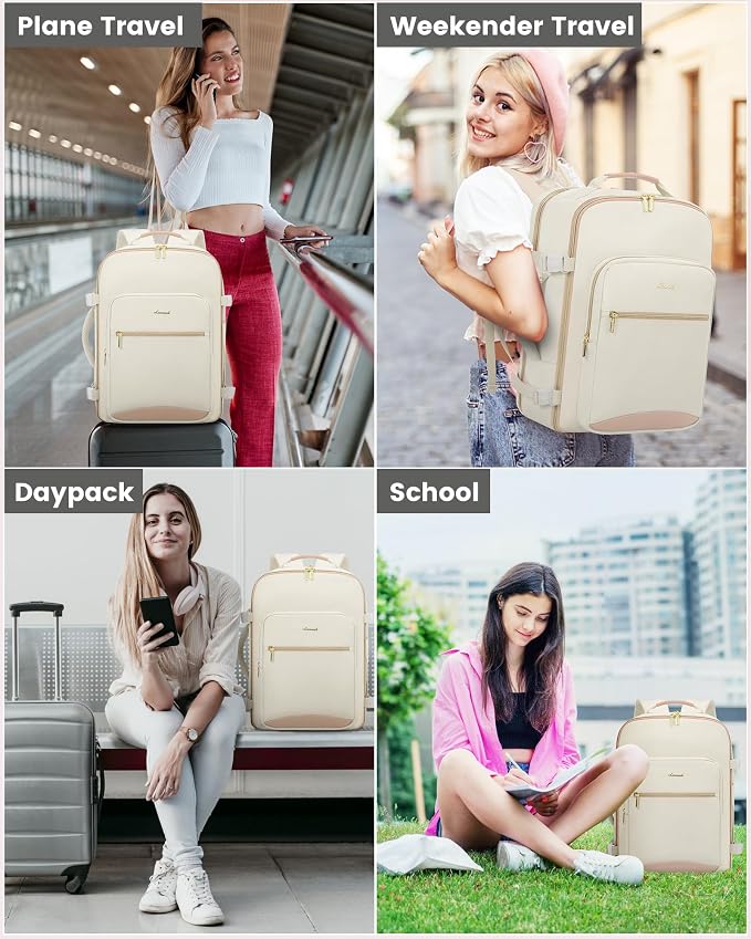 LOVEVOOK 40L Travel Backpack Flight Approved Carry on Backpack,3 Packing Cubes,Waterproof Personal Item Travel Bag,TSA Carry on Luggage Suitcase Travel Essentials,Gifts for Women & Men,fits 17" Laptop - Image 7