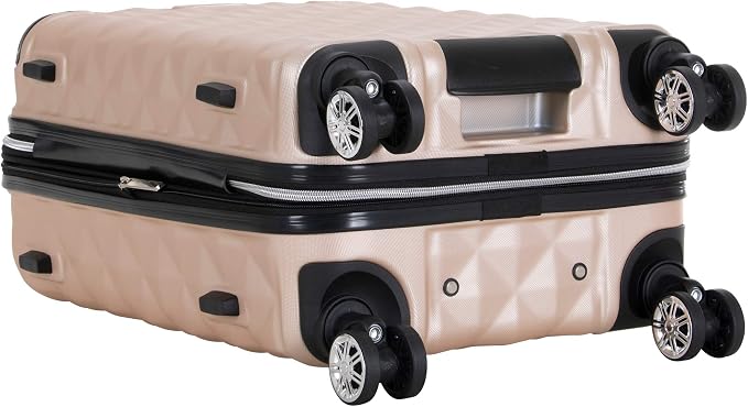 Kenneth Cole REACTION Diamond Tower Collection Lightweight Hardside Expandable 8-Wheel Spinner Travel Luggage, Rose Gold, 20-Inch Carry On - Image 6