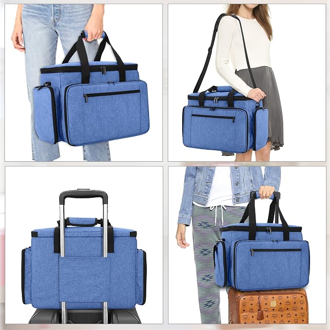 LUXJA Sewing Machine Case with Removable Padding Pad, Blue | Travel Case for Most Standard Sewing Machines & Accessories, Bag Only - Image 5