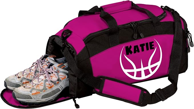 Personalized Basketball Duffel Bag with Shoe Compartment, Custom Basketball Bag with Name and Number, Basketball Travel Bag for Players, Team Sports Gear Bag by all+about+me+company