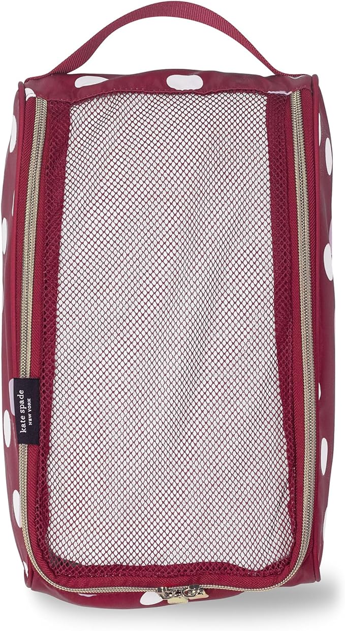 kate spade new york Packing Cube Set of 3, Julie Dot | Pack of Luggage Organizers in 3 Sizes with Mesh Windows, Zipper Closures, and Carry Handles for Travel - Image 2