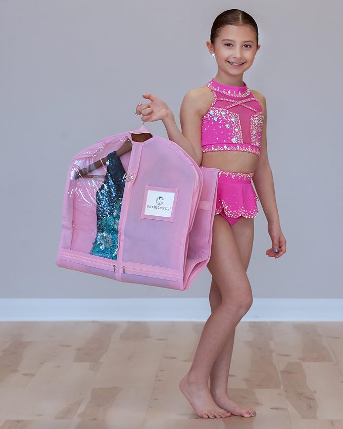 Waterproof Hanging Garment Bag 35 inch Clothes Bag with Gusset, 5 Pockets & Side Zip for Dance Costumes, Theatre, Beauty Pageants & More. Best for younger performers with small costume pieces. - Image 5