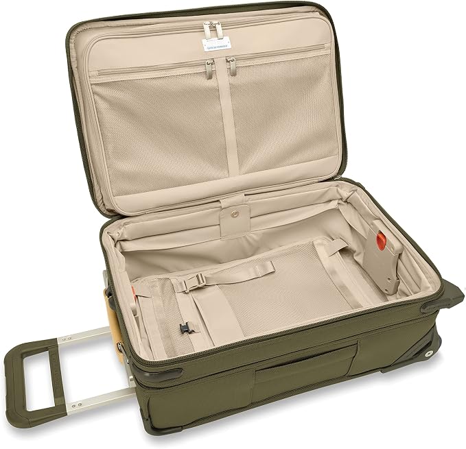 Briggs & Riley Essential 22" 2-Wheel Expandable Carry On - Luggage for Travel, Suitcases with Wheels, Softside Rolling Bag for Men & Women, Self-Repairing Zipper - Baseline Collection, Olive - Image 12