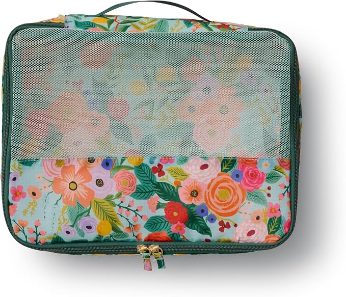 RIFLE PAPER CO. 3 Set Compression Packing Cubes with Zipper Pull & Laundry Bag | Organizer Travel Essentials for Luggage/Suitcase | Garden Party Pattern - Image 3