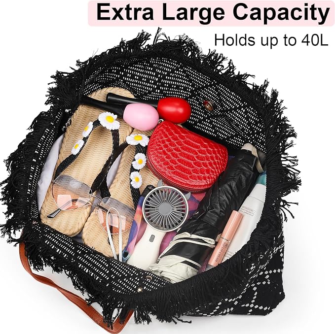IBFUN Neoprene Bag, Large Multipurpose Beach Bag Neoprene Tote Bag with Inner Pocket for Women/Pool - Image 3