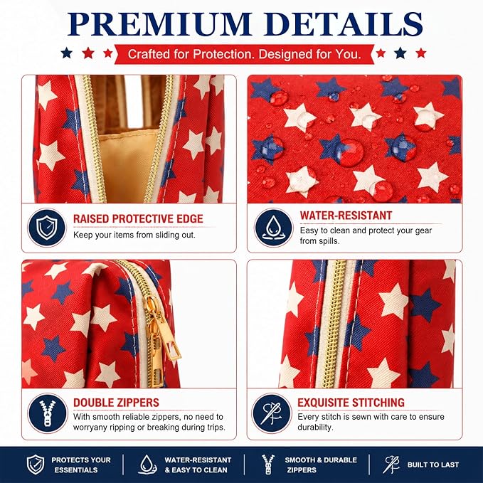 FoldTier 6 Pcs Star Makeup Bags Bulk for Women Travel Cosmetic Bag with Zipper Organizer Toiletry pouch 8.7 x 5.9 x 3.9 Inch Pencil Pouch for Back to School Party Favor - Image 3