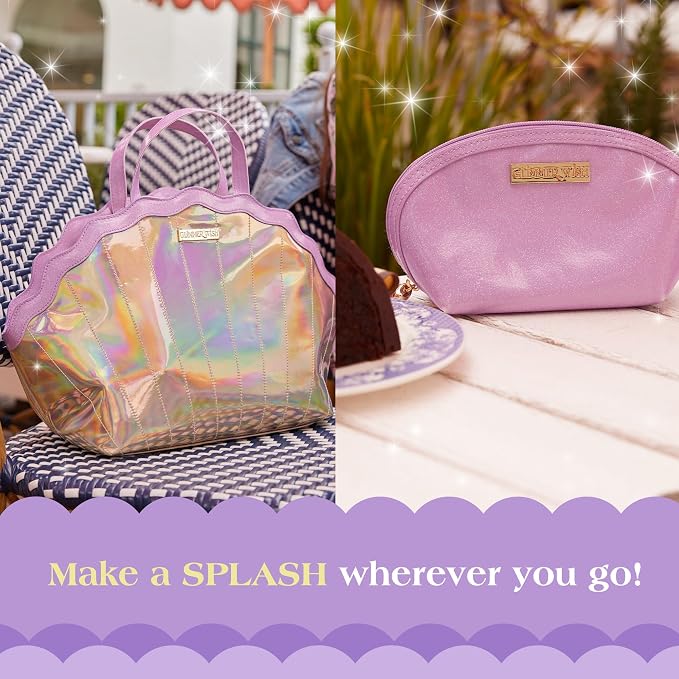 Glimmer Wish Mermaid Selfcare Keepall and Mermaid Purple Pearl Pouch, Travel Bag for Essentials and Small Cosmetic Bag, Gifts for Teens and Girls - Image 3