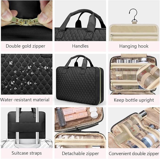 Detachable Travel Toiletry Bag for Women - Large Toiletry Bags for Traveling Women - Hanging Makeup Cosmetic Bag, Organizer for Travel Accessories Cruise Essential - Travel Size Toiletries - Image 6