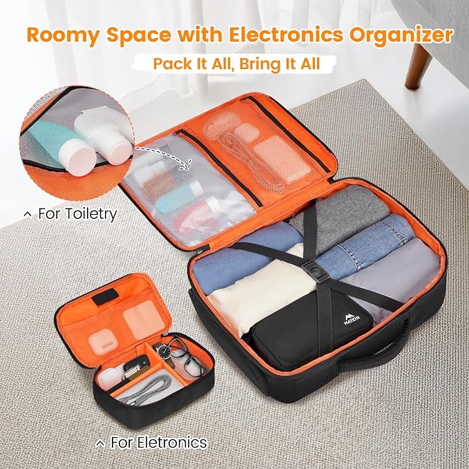 MATEIN Personal Item Backpack, Carryon Bag with Detachable Shoe Compartment | 18×14×8, Airline Approved, Underseat Backpack, Electronics Case, Lightweight Luggage Bag for Frontier Airline, Fit 17" Laptop - Image 3
