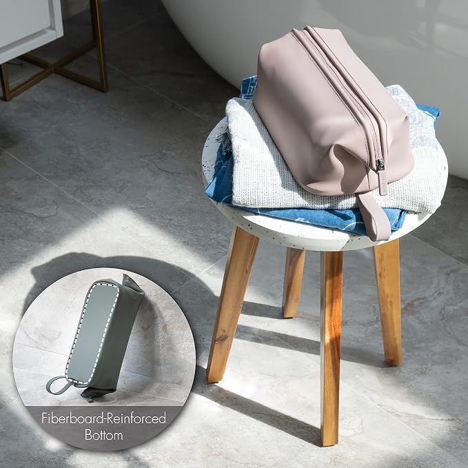LINE+ARC Easy-to-Clean Silicone Dopp Kit (As Seen in Glamour and GQ) Extra-Wide Opening Anti-Stain (Arctic, 3.5L) Toiletry Bag Travel Set Makeup Organizer Cosmetics Case Fabric Simple Hang Loop - Image 7
