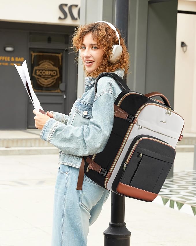 LOVEVOOK 40L Travel Backpack for Women & Men - 17.3 Inch Carry On Backpack & Personal Item Backpack for Airlines, Spacious and Durable Design, with 3 Packing Cubes - Image 2