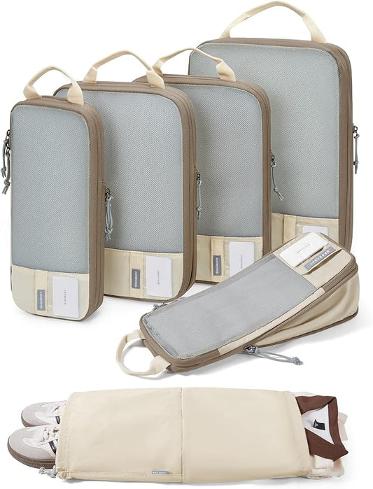 BAGSMART 6 Set /4 Set/2 Set Compression Packing Cubes for Travel, Lightweight Luggage Organizer Bags, Durable Space Saver Bags Travel Essentials by BAGSMART