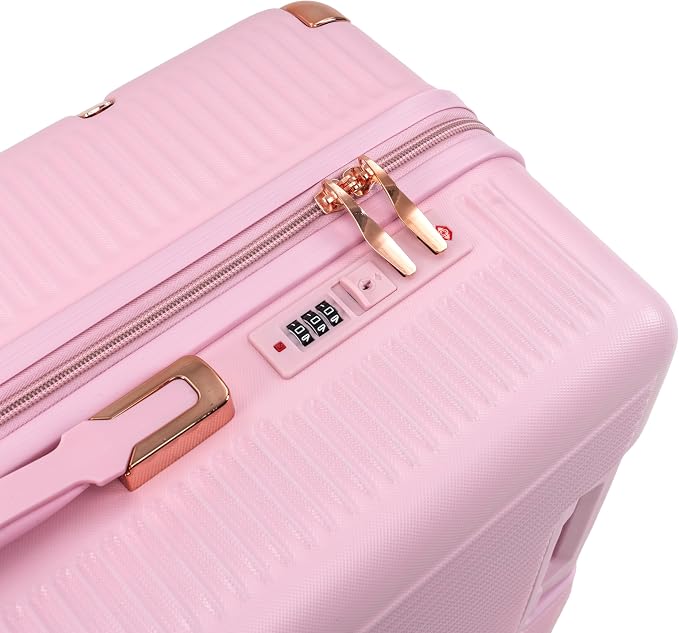 Merax Luggage Sets 4 Piece with Cosmetic Case TSA Lock, Hardside ABS Carry On Suitcase with YKK Zippers Lightweight Rolling Travel Luggage Sets with Spinner Wheels,14+20+24+28 IN,Pink - Image 3