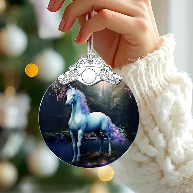 Unicorn Stained Glass Ornament, Christmas Ornaments – Christmas Tree Ornaments, Holiday Decor, Xmas Stocking Stuffers, Gift Idea, Gifts for Unicorn Lover, Friend, and Family