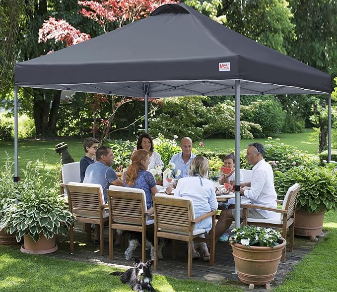 MASTERCANOPY 10x10 Pop Up Canopy Tent, 1 Person Setup Instant Shelter,Outdoor Portable Beach Canopy with Roller Bag, 4 Sandbags, 4 Ropes, 8 Stakes (10x10, Dark Gray) - Image 6