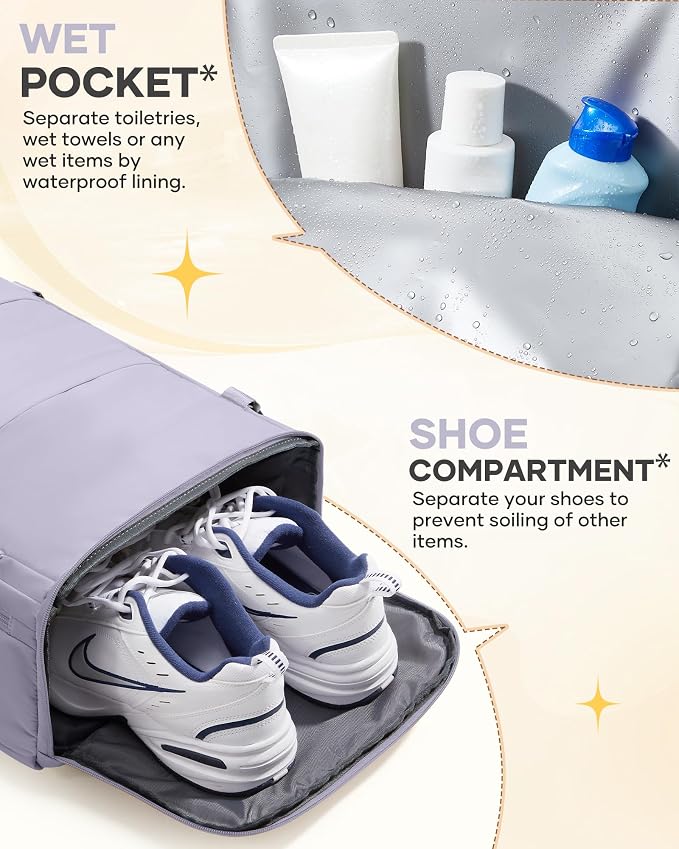 coofay Large Carry On Backpack Flight Approved Personal Item Travel Backpack For Women Airline Approved Waterproof Sports Luggage Backpack Casual Daypack Small Hiking Backpack Purple Backpack - Image 7