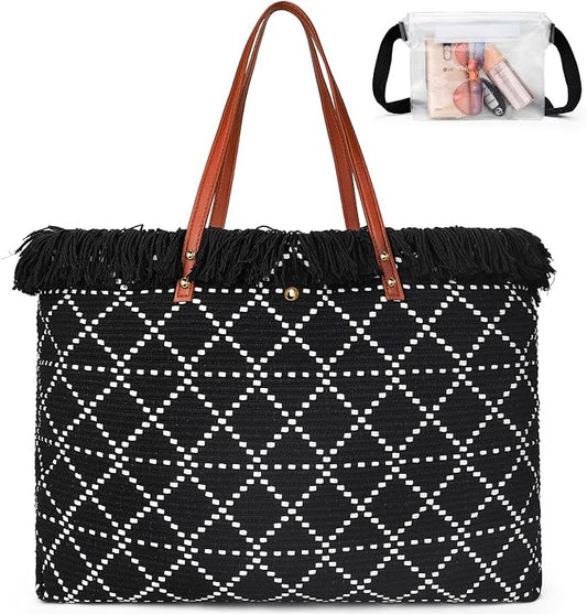 IBFUN Neoprene Bag, Large Multipurpose Beach Bag Neoprene Tote Bag with Inner Pocket for Women/Pool by IBFUN
