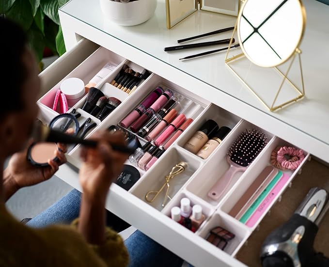 Joseph Joseph Viva - Modular 12-piece Makeup Beauty Drawer Organiser Set, Storage Boxes dividers for makeup, beauty grooming items, cosmetics, hair accessories - Image 5