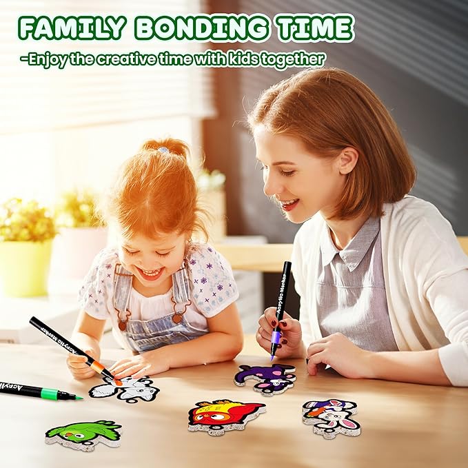 Z1ZZ Aqua Puffs 3D Art-Craft Kit -Aqua Art Magic Paint Set, Mess-Free Water Painting for Kids Age 4 5 6 7 8 9 Boys Girls DlY Color Activity Creative Gift forClass Christmas Birthday Games