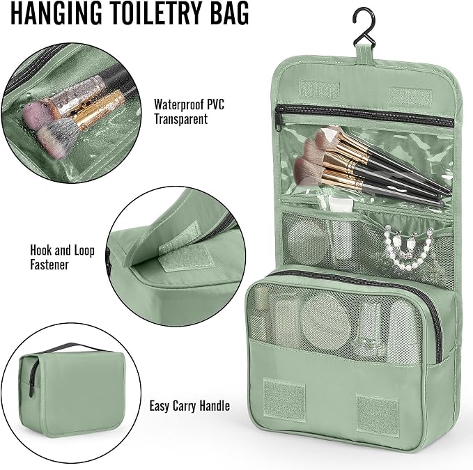 Veken 10 Set Packing Cubes for Travel Essentials,Anti-Wrinkle Buckled Suitcase Organizer for Shoe & Toiletry Bag,Carry On Luggage Bag with 99+ Count Mesh Holes for Airplane & College Dorm Accessories - Image 3