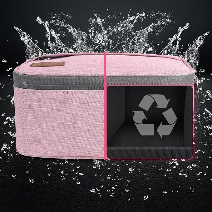 PODAHO Travel Smell Proof Carrier Bag with 10 Accessories, Multi-Use Storage Box Case with Combination Lock, Portable Food Containers Pouch, Great Gift for Women, (Pink Set) - Image 5