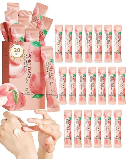 20 Pcs Hand Cream Gift Set,Bulk Mini Hand Lotion Travel Size Moisturizing Hand Cream for Women Dry Cracked Hands Skin Care,Wedding Bridal Shower Birthday Christmas Party Favors Gifts Kit -Peach
