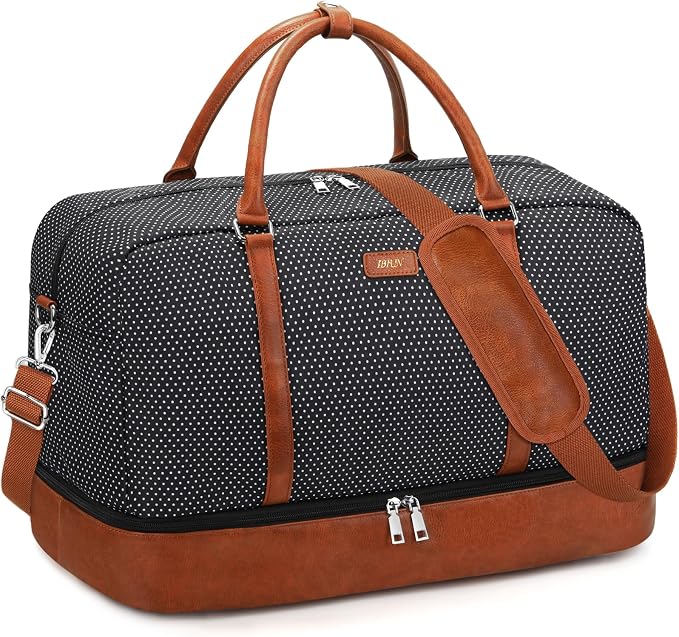 IBFUN Weekender Bags for Women, 21" Weekender Travel Bag, Travel Duffle Bag with Shoe Compartment Carry on Overnight Duffel Bag for Weekend Travel Business Trip by IBFUN