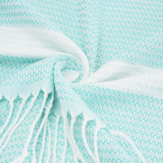 6 Packs Oversized Turkish Beach Towels Set Bulk Clearance Sand Free Pool Swim Bathroom Camp Large No Sand Towel Adults Travel Essentials Cruise Must Haves Accessories Vacation Stuff Green Dot Set - Image 5