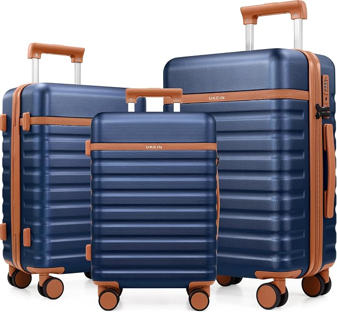 3 Piece Luggage Set, Durable ABS Hardshell Carry On Suitcase Set with Silent Spinner Wheels, YKK Zipper & TSA Lock, Lightweight Large Travel Checked Luggage,20/24/28 Inch by Unknown