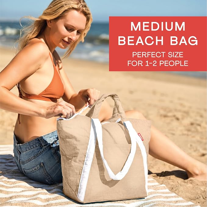 Bodysurf Beach Bag Waterproof Sandproof, Foldable Packable Travel Zip Tote - Image 8