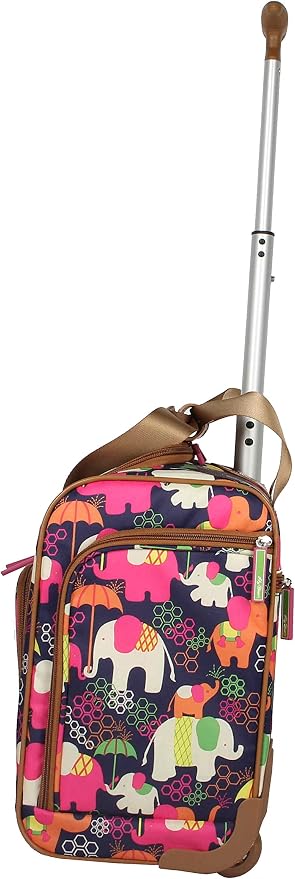 Lily Bloom Designer 15 Inch Carry On - Weekender Overnight Business Travel Luggage - Lightweight 2- Rolling Wheels Suitcase - Under Seat Rolling Bag for Women (Elephant Rain) - Image 4
