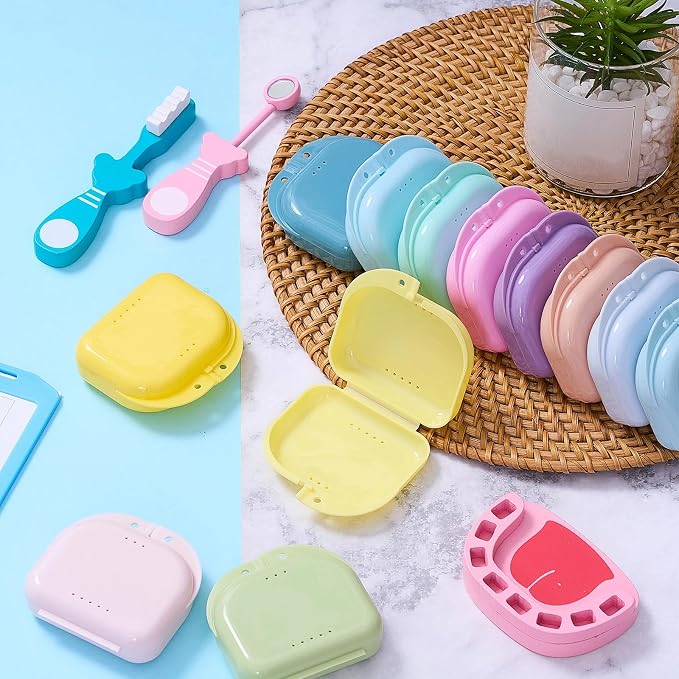 Sherr Dental Retainer Case with Holes,90 Pcs,12 Pastel Color - Image 4