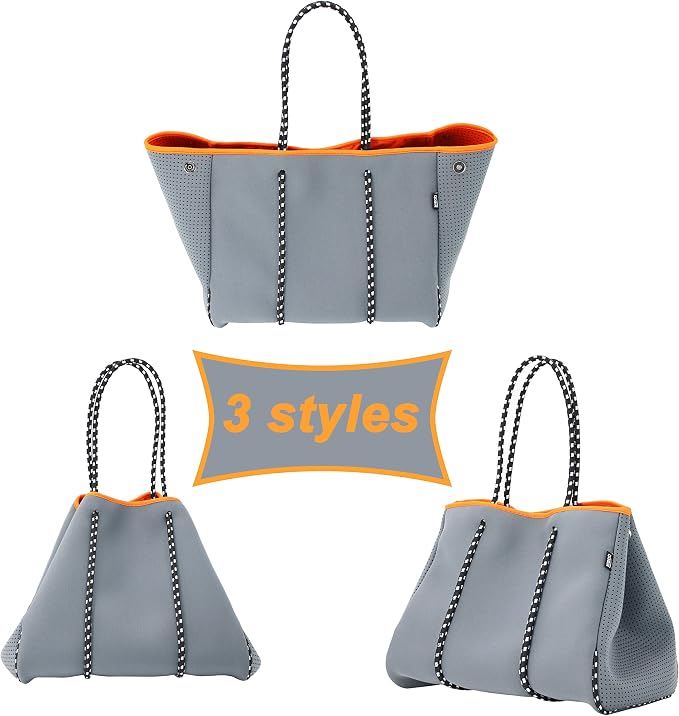 QOGiR Neoprene Multipurpose Beach Bag Tote with Inner Zipper Pocket … … … … - Image 6